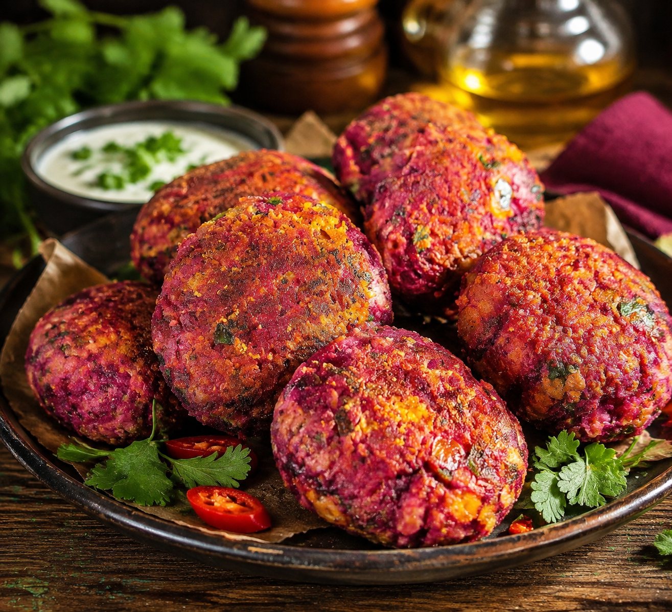 Beetroot and carrot cakes